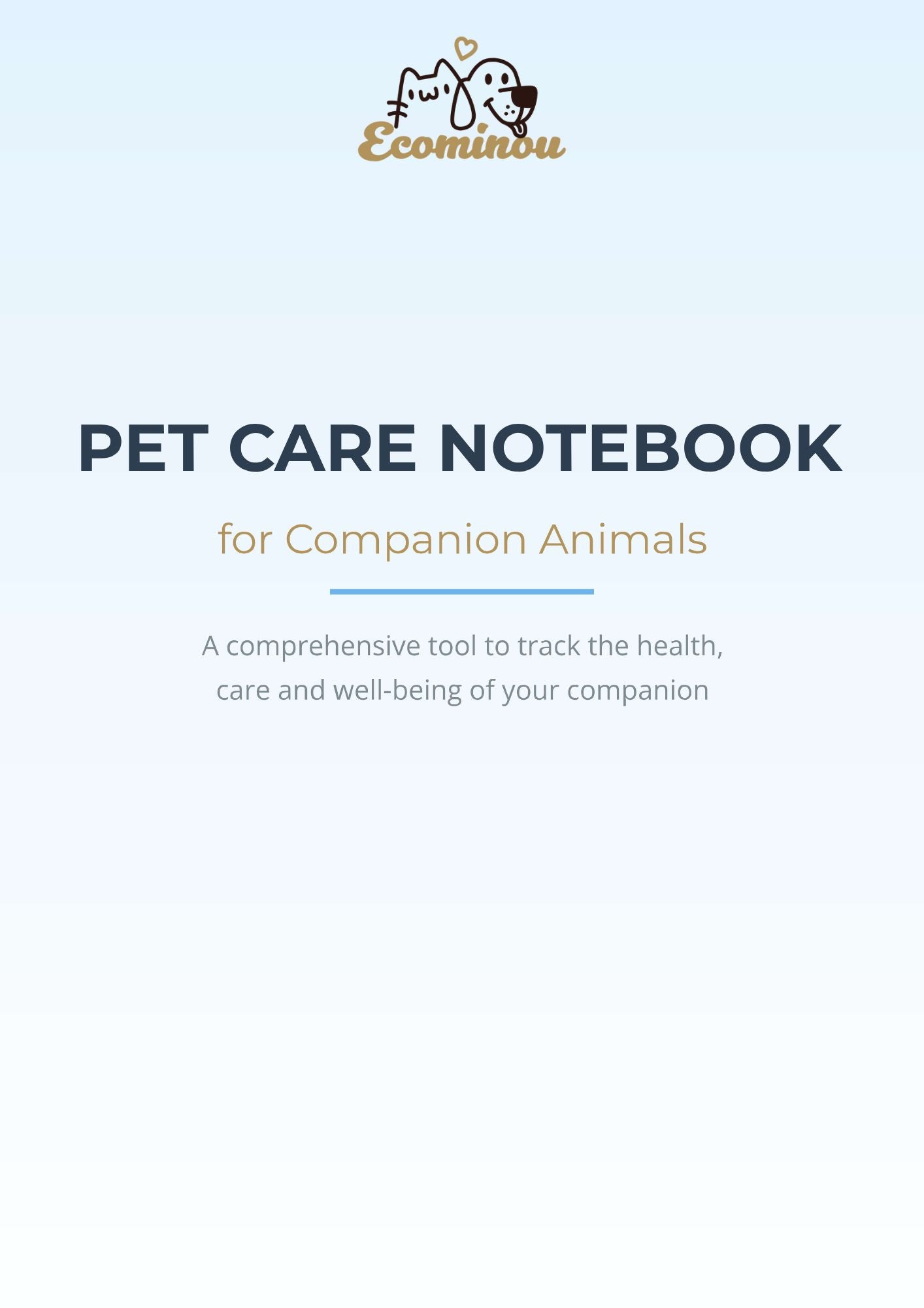 Pet Care Notebook